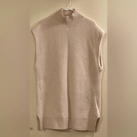 J. CREW NWOT‎ Cashmere Sleeveless Turtleneck Tunic in Ivory - Picture 4 of 11